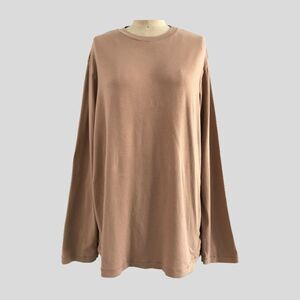 Skims Tan Long Sleeve Neutral Stretch Modal Cotton Basic T Shirt Womens Size M